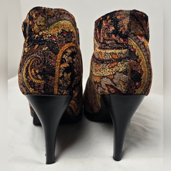 Diba Multicolor Paisley Ankle Booties 8 - Picture 3 of 9